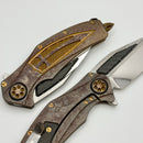 Marfione Custom Matrix R "The Last Crusade" Blood Wash Crusader Cross Ti Handles w/ Mirror Carbon Fiber Inlaid M390