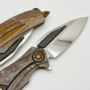 Marfione Custom Matrix R "The Last Crusade" Blood Wash Crusader Cross Ti Handles w/ Mirror Carbon Fiber Inlaid M390
