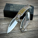 Marfione Custom Matrix R "The Last Crusade" Blood Wash Crusader Cross Ti Handles w/ Mirror Carbon Fiber Inlaid M390