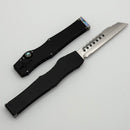 Marfione Custom Halo III Mini Warhound Mirror Polish Tanto w/ Black Aluminum Handle & Abalone Inlays