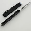 Marfione Custom Halo III Mini Warhound Mirror Polish Tanto w/ Black Aluminum Handle & Abalone Inlays