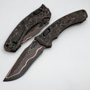 Microtech Marfione Select Amphibian RAM-LOK Baker Forge Coppermai & Protech Composites Live Wire Carbon Fiber Handles w/ DLC Two Tone Hardware 137RL-16MS7