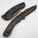 Microtech Marfione Select Amphibian RAM-LOK Baker Forge Coppermai & Protech Composites Live Wire Carbon Fiber Handles w/ DLC Two Tone Hardware 137RL-16MS7