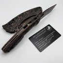 Microtech Marfione Select Amphibian RAM-LOK Baker Forge Coppermai & Protech Composites Live Wire Carbon Fiber Handles w/ DLC Two Tone Hardware 137RL-16MS7