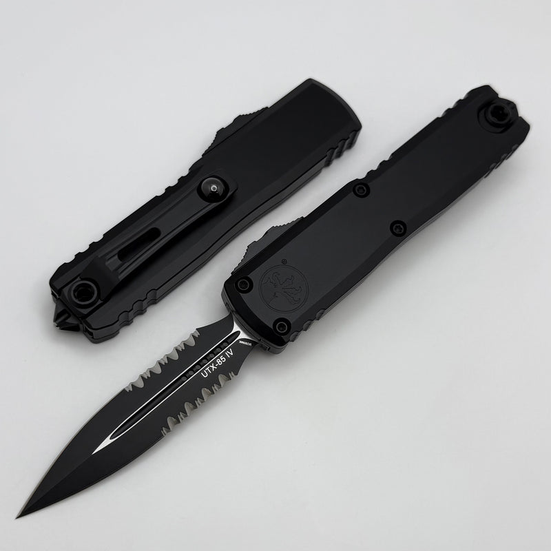 Microtech UTX-85 Gen IV Black Tactical Partial Serrated D/E M390MK 12324-2T