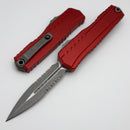 Microtech Cypher II D/E Apocalyptic Partial Serrated w/ Red Handle 1242-11APRD
