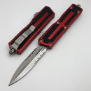 Microtech Scarab 2 Gen 3 D/E Stonewash Partial Serrated w/ Red Handle 1280-11RD