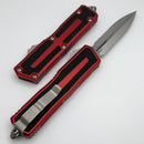 Microtech Scarab 2 Gen 3 D/E Stonewash Partial Serrated w/ Red Handle 1280-11RD