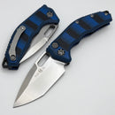 Heretic Knives Medusa Blue/Black G-10 Handles w/ Stonewash Tanto MagnaCut H011-2A-G10/BLU