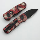 Pro-Tech Runt 5 Crimson Tiger Camo Aluminum Handle w/ Black Lip Pearl Button & DLC MagnaCut R5303-CTC