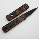 Pro-Tech Godson Del Fuego Custom Anodized Handle w/ Black Lip Pearl Button & DLC 154-CM Blade 721 DF2