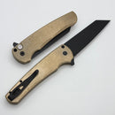 Pro-Tech Malibu AlBronze Handle w/ Black Lip Pearl Button & DLC MagnaCut Reverse Tanto Blade 5413