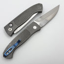 Pro-Tech Brend Classic Custom Auto 17-4 Steel Handle w/ Black Lip Pearl Button & Mike Irie Ground Satin 154CM