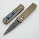 Pro-Tech Godson AlBronze Handle w/ Black Lip Pearl Button & Vegas Forge Vines & Roses Damascus