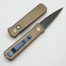 Pro-Tech Godson AlBronze Handle w/ Black Lip Pearl Button & Vegas Forge Vines & Roses Damascus