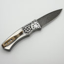 Pro-Tech Duke Ultimate Custom 17-4 Steel Hand Engraved Steampunk Handle & Stainless Damascus Blade