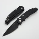 Pro-Tech TR-5 Black Feather Handle w/ Black Lip Pearl Button & DLC S35VN