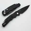 Pro-Tech TR-5 Black Feather Handle w/ Black Lip Pearl Button & DLC S35VN