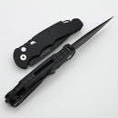 Pro-Tech TR-5 Black Feather Handle w/ Black Lip Pearl Button & DLC S35VN