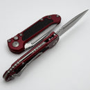 Microtech Knives LUDT Gen III Stonewash Partial Serrated Drop Point w/ Merlot Handle 1135-11MR