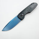 Pro-Tech Vero Designs Synapse Auto w/ Blue Linen Micarta/Aluminum Handle & Abalone Button w/ Sapphire Blue MagnaCut