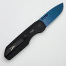 Pro-Tech Vero Designs Synapse Auto w/ Blue Linen Micarta/Aluminum Handle & Abalone Button w/ Sapphire Blue MagnaCut