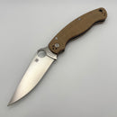 Pre-Owned Spyderco Knives Military 2 Brown Canvas Micarta & Cruwear C36MPCW2