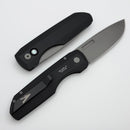 Pro-Tech Vero Designs Synapse Auto w/ Black Aluminum Handle & Abalone Button w/ Blasted MagnaMax