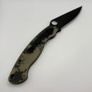 Pre-Owned Spyderco Knives Military Camo G-10 & Black CPM-S30V C36GPCMOBK