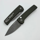 Pro-Tech Ramon Chavez Scapegoat Compact Auto Green Carbide Textured Stainless Handle w/ Black Lip Pearl Push Button & Acid Wash MagnaMax