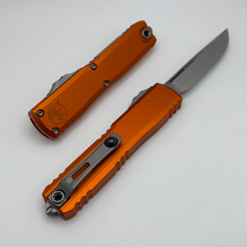 Microtech Ultratech Gen IV D/E Stonewash Standard w/ Orange Handle 11224-10OR