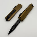 Microtech UTX-85 Gen IV Black Tactical Partial Serrated D/E M390MK w/ Tan Handle 12324-2TA