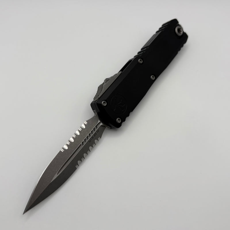 Microtech UTX-85 Gen IV w/ Black Handle & Part Serrated Apocalyptic D/E M390MK 12324-11AP