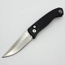 Pro-Tech Brend Auto Black Aluminum Handle w/ Abalone Button & Satin 154CM