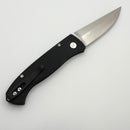 Pro-Tech Brend Auto Black Aluminum Handle w/ Abalone Button & Satin 154CM