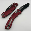Microtech Amphibian RAM LOK Merlot Fluted Aluminum & Black Partial Serrated M390MK 137RL-2FLMR