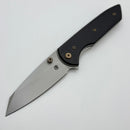 Chaves Knives Brad Blount The Arrestor 229 Black Knurled Aluminum Handles w/ Bronze Ti Hardware & Stonewash 154CM - Blue Label