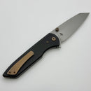 Chaves Knives Brad Blount The Arrestor 229 Black Knurled Aluminum Handles w/ Bronze Ti Hardware & Stonewash 154CM - Blue Label