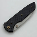 Chaves Knives Brad Blount The Arrestor 229 Black Knurled Aluminum Handles w/ Bronze Ti Hardware & Stonewash 154CM - Blue Label
