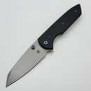 Chaves Knives Brad Blount The Arrestor 229 Black Knurled Aluminum Handles w/ Blue Ti Hardware & Stonewash 154CM - Blue Label
