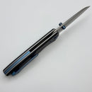 Chaves Knives Brad Blount The Arrestor 229 Black Knurled Aluminum Handles w/ Blue Ti Hardware & Stonewash 154CM - Blue Label
