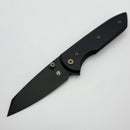 Chaves Knives Brad Blount The Arrestor 229 Black Knurled Aluminum Handles w/ Bronze Ti Hardware & Black PVD 154CM - Blue Label