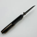 Chaves Knives Brad Blount The Arrestor 229 Black Knurled Aluminum Handles w/ Bronze Ti Hardware & Black PVD 154CM - Blue Label
