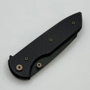 Chaves Knives Brad Blount The Arrestor 229 Black Knurled Aluminum Handles w/ Bronze Ti Hardware & Black PVD 154CM - Blue Label