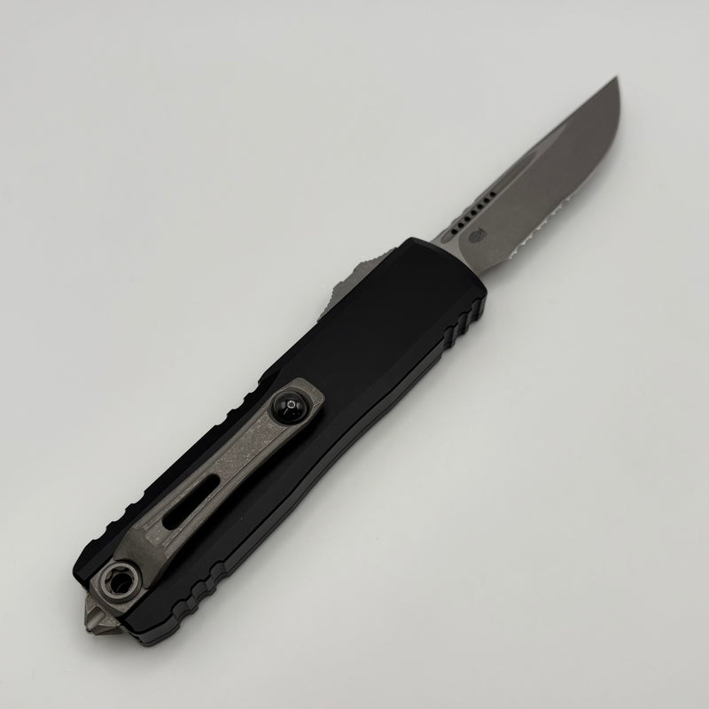 Factory Blem Microtech UTX-85 Gen IV w/ Black Handle & Apocalyptic S/E Partial Serrated M390MK 12314-11 AP