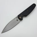 Chaves Knives Brad Blount The Phase 229 Black Knurled Aluminum Handles w/ Bronze Ti Hardware & Stonewash 154CM - Blue Label