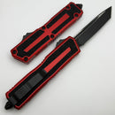 Microtech Scarab 2 Gen 3 Black Full Serrated Spine Fluted Tanto w/ Red Handle 1279-3RD