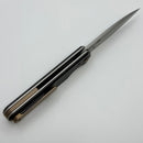 Chaves Knives Brad Blount The Phase 229 Black Knurled Aluminum Handles w/ Bronze Ti Hardware & Stonewash 154CM - Blue Label
