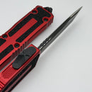 Microtech Scarab 2 Gen 3 Black Full Serrated Spine Fluted Tanto w/ Red Handle 1279-3RD