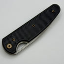 Chaves Knives Brad Blount The Phase 229 Black Knurled Aluminum Handles w/ Bronze Ti Hardware & Stonewash 154CM - Blue Label